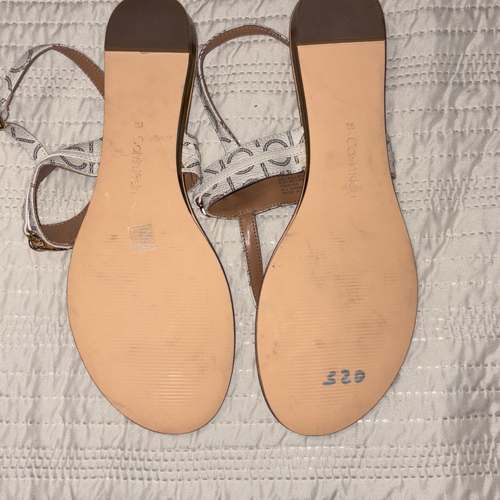 Calvin Klein Gray and Tan Sandals - Picture 3 of 3